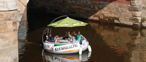 Motorboot Donut-Boot 3 mit integriertem Holzkohlegrill mieten