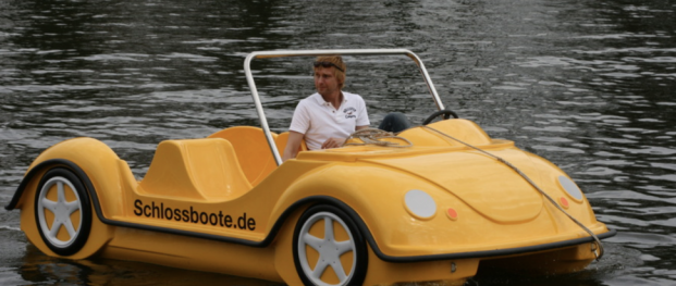 Tretboot Tretboot Beetle gelb mieten