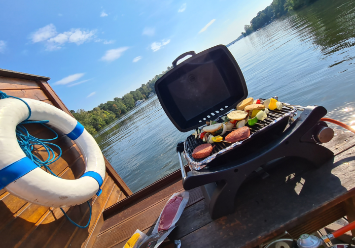 Floss Grill und Badefloß ?Blue Pearl? 15 pers. führerscheinfrei Bild 4