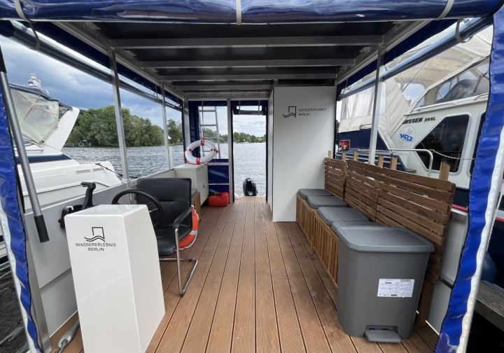 Floss IsLa II Grillboot - Eventboot - auf dem Tegeler See - bis zu 14 Personen - Wassererlebnis-Berlin mit Rutsche Bild 7