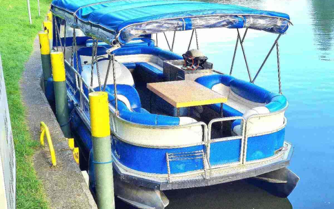 Floss Partyfloss mieten Berlin Köpenick Grünau-Ponton Grillboot ”Alfred” Bild 5