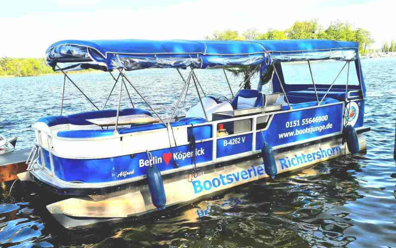 Floss Partyfloss mieten Berlin Köpenick Grünau-Ponton Grillboot ?Alfred? Bild 1