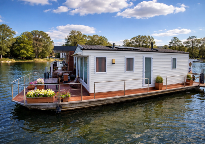 Hausboot Hausboot Ahoi-Boot ? führerscheinfrei bei Berlin | 4 Pers | Sonnenterrasse Bild 1