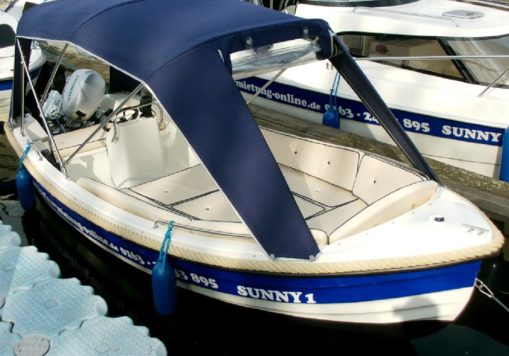 Motorboot führerscheinfreies 15 PS Motorboot Sunny 1 bis 4+1 Pers. ab 91 ? für 3 Stunden Bild 4