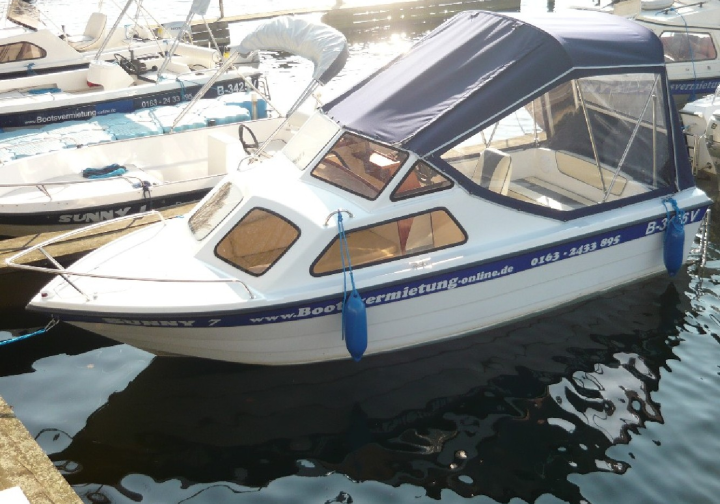Motorboot führerscheinfreies 15 PS Motorboot Sunny 4 bis 4+1 Pers. ab 90 ? für 3 Stunden Bild 3