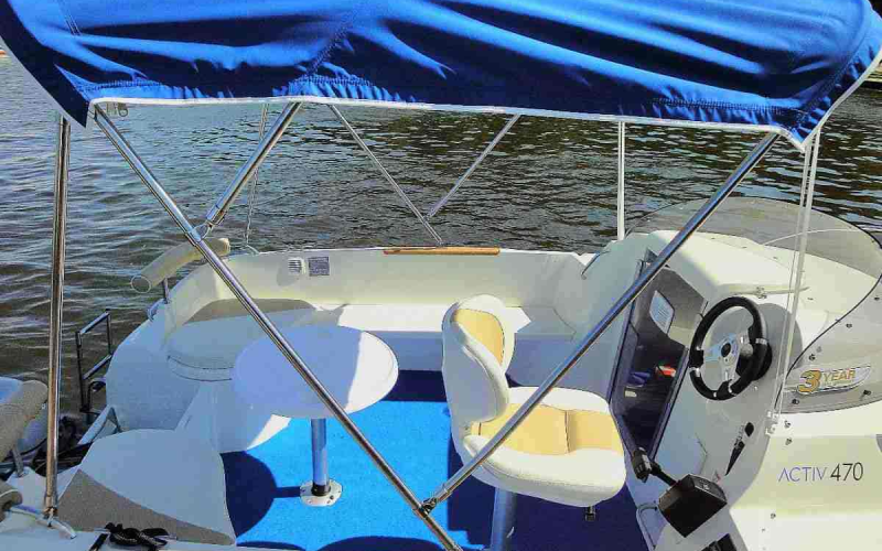 Motorboot Führerscheinfreies Motorboot Quicksilver 470 ?Evi? in Berlin Köpenick Grünau mieten Bild 3