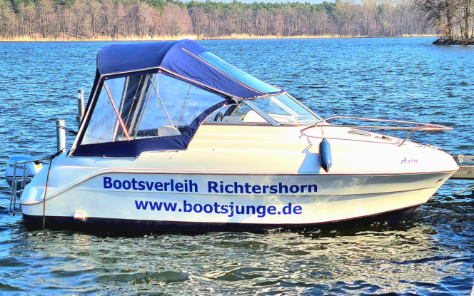 Motorboot Führerscheinfreies Motorboot Quicksilver 520 ”Anja” in Berlin Köpenick mieten Bild 1