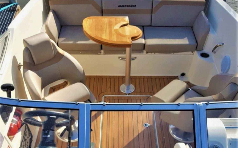 Motorboot Führerscheinpflichtiges Motorboot 90 PS Quicksilver 595 ?Ilse? mieten in Berlin Köpenick Grünau Bild 4