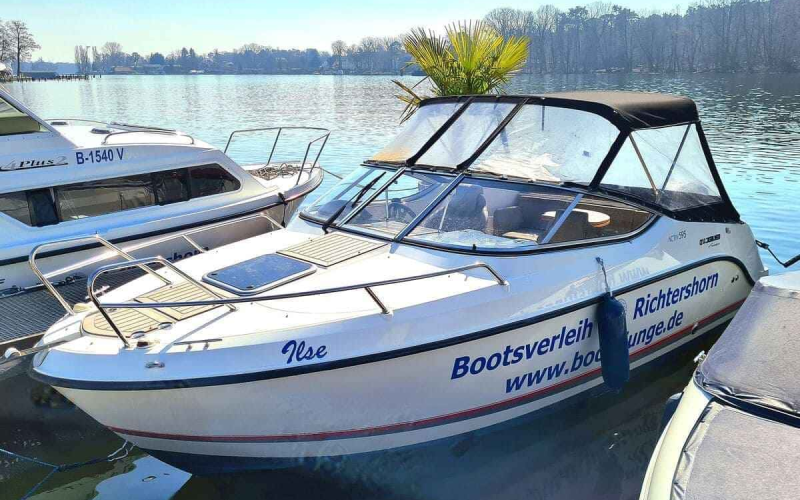 Motorboot Führerscheinpflichtiges Motorboot 90 PS Quicksilver 595 ?Ilse? mieten in Berlin Köpenick Grünau Bild 2
