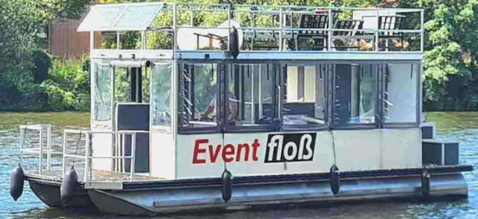 Floss führerscheinfreies Eventfloß ?Pankow? mieten in Berlin Köpenick 18 Personen mieten