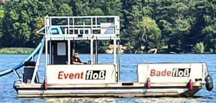 Floss Partyboot mieten Berlin Köpenick 15 PS ohne Führerschein mit WC 18 Pers mieten