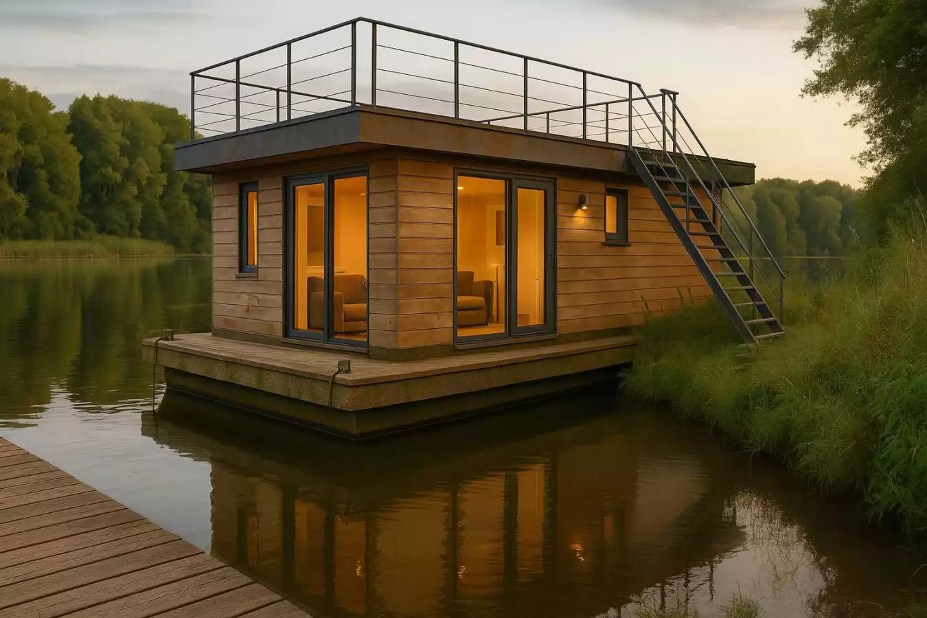 Schwimmende Ferienwohnung