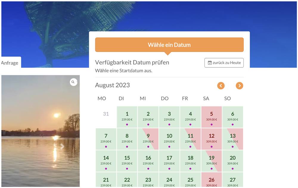 Buchungssystem Bootsverleih