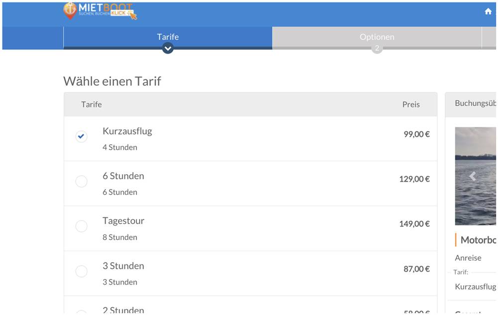 Buchungssystem Bootsverleih