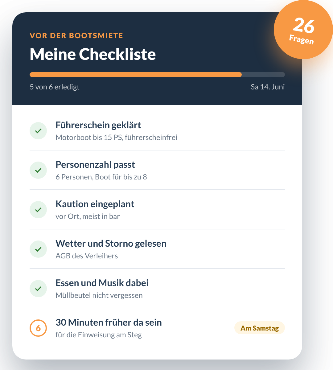 Checkliste vor der Bootsmiete: Führerschein, Personenzahl, Kaution, Wetter und Einweisung