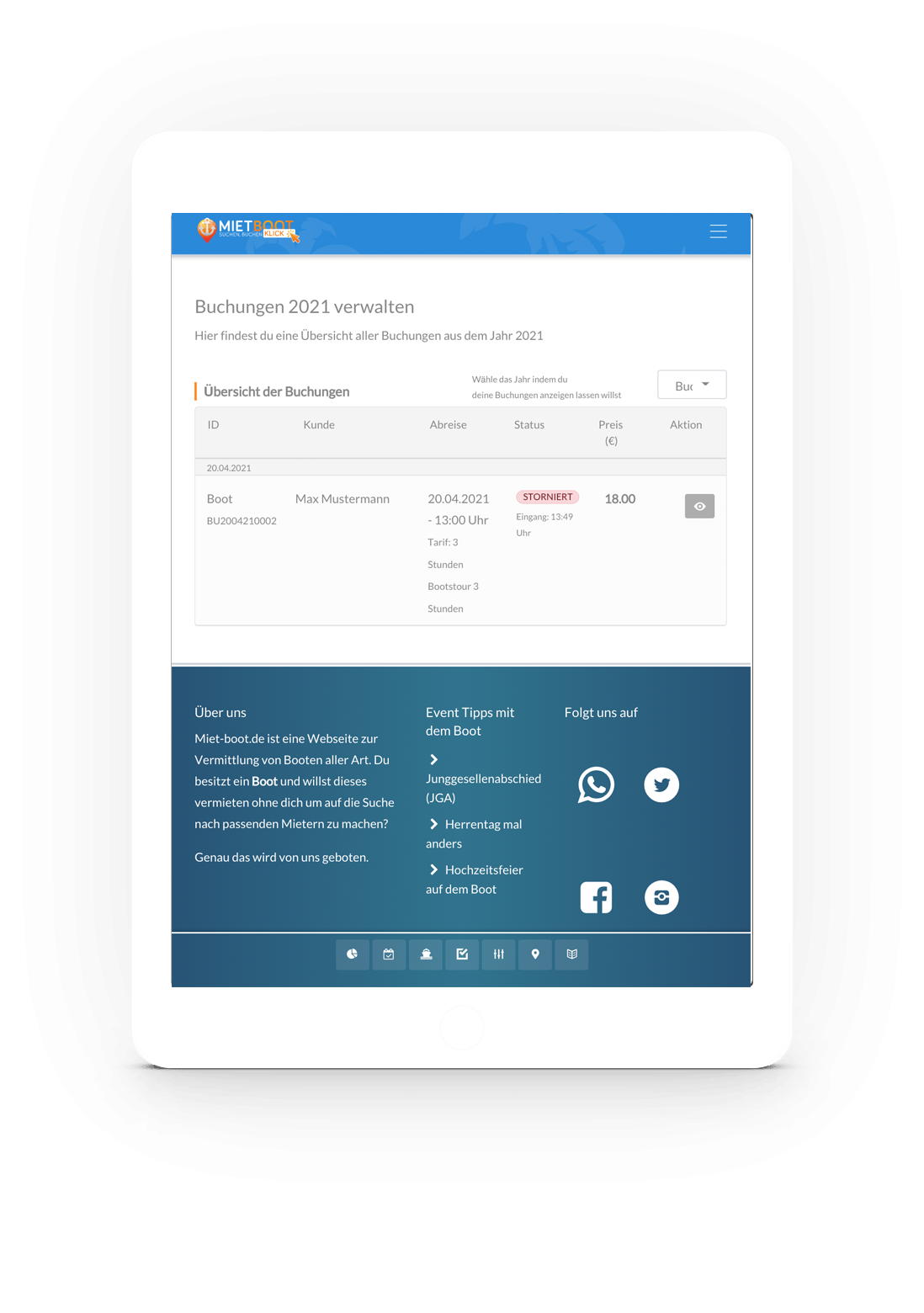 Anbieter Login Buchungssystem