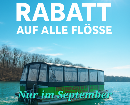 50% Rabattaktion September - Floß mieten Berlin - Bootsverleih Bild 1
