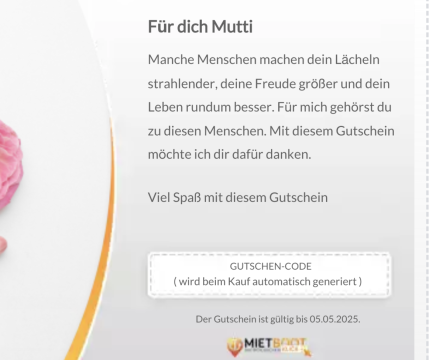 Gutschein für eine Bootstour zum Muttertag Bild 2