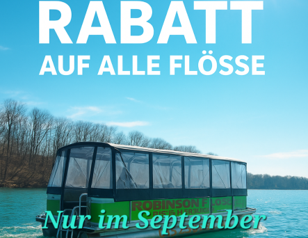 50% Rabattaktion September - Floß mieten Berlin - Bootsverleih
